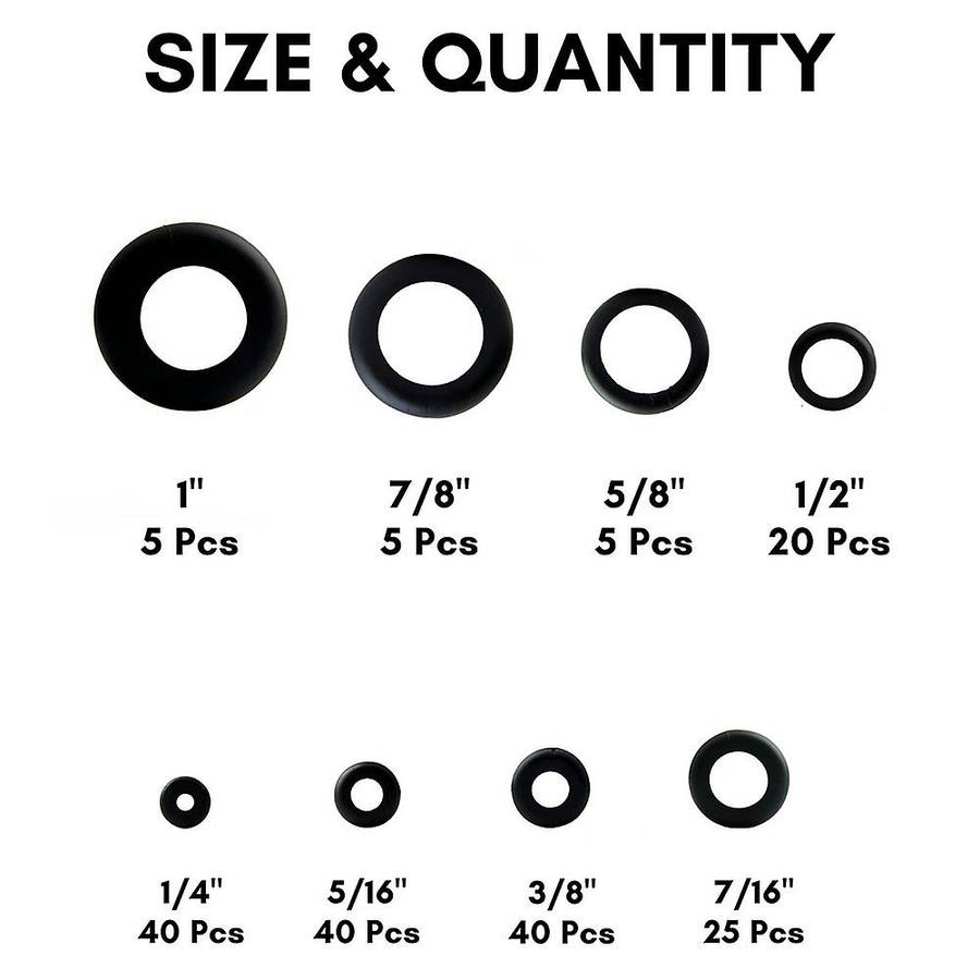 180 Rubber Grommet Kits In 8 Sizes-rubber Wire Loops, for Wiring