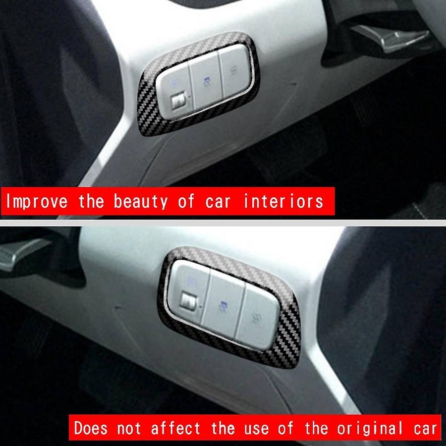 Car Interior Carbon Fiber Headlight Adjustment Switch Cover