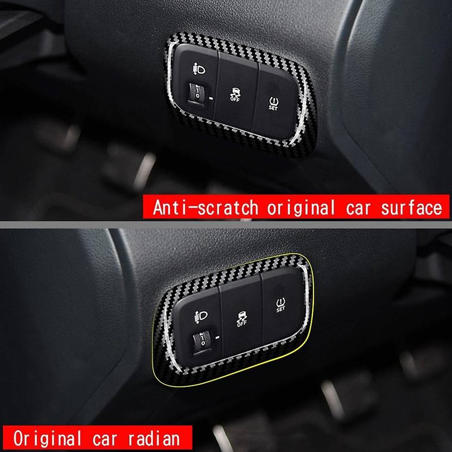 Car Interior Carbon Fiber Headlight Adjustment Switch Cover