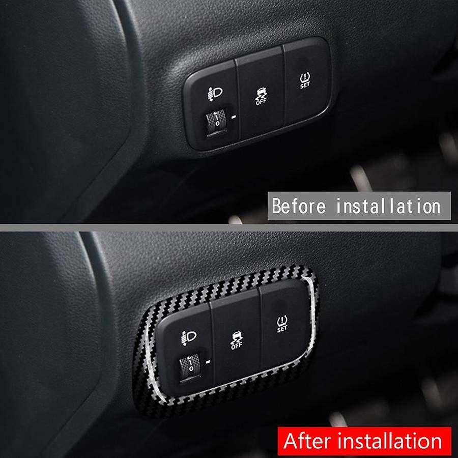 Car Interior Carbon Fiber Headlight Adjustment Switch Cover