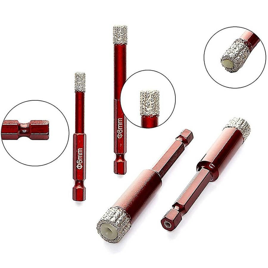 3pcs Dry Diamond Drill Bits for Ceramic Porcelain Granite Marble 12mm