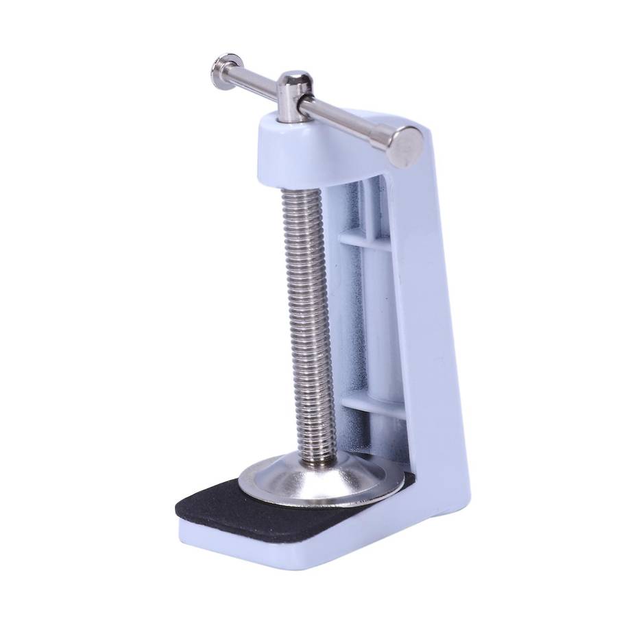 2 Pieces Metal Adjustable Arm Desk Clamp Table Lamp Clip Holder White