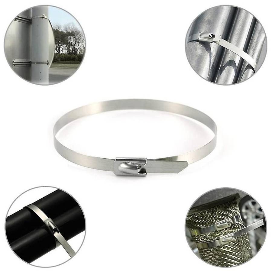 Stainless Steel Cable Ties, 100 Pcs 7.9 Inches Cable Zip Ties