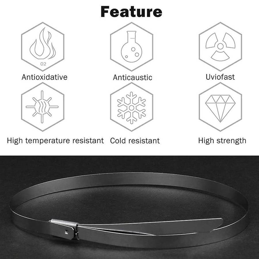 Stainless Steel Cable Ties, 100 Pcs 7.9 Inches Cable Zip Ties
