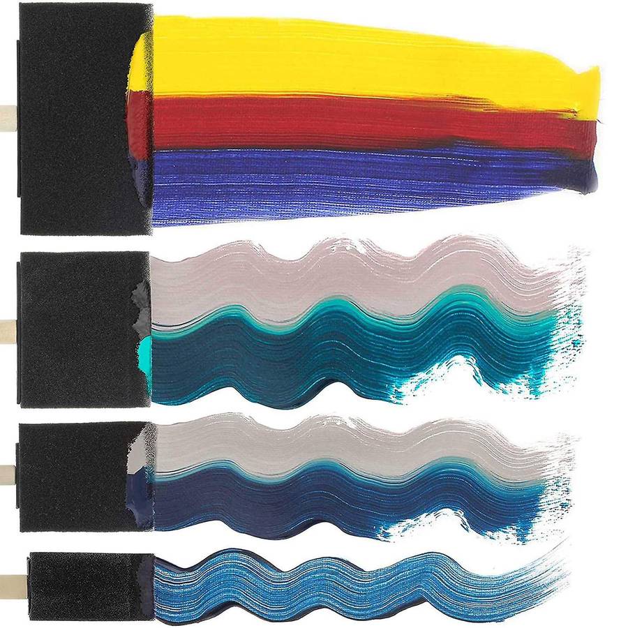 20pcs Foam Brush with Sponge Wood Handle for Acrylic, Stains, Crafts