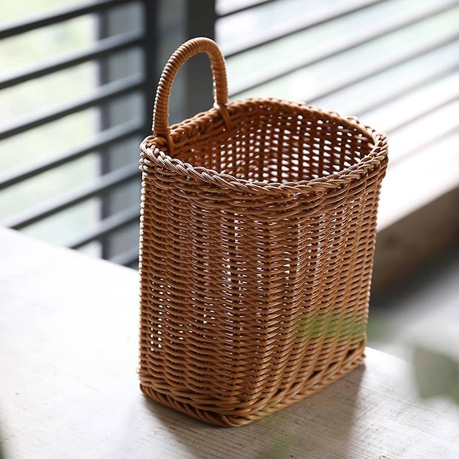 Kitchen Storage Basket with Handle Woven Hanging Baskets S