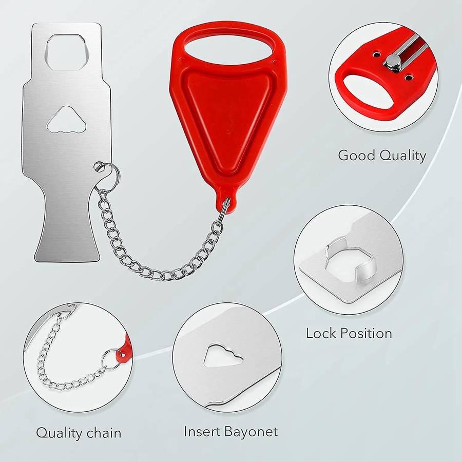 Portable Door Locks 2 Pack Hotel Door Lock for Travel Door Lock A