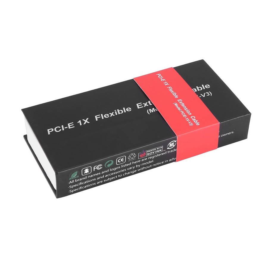 Dual 90 Degree Right Angle Pcie 3.0 X1 to X1 Extension Cable - 10cm