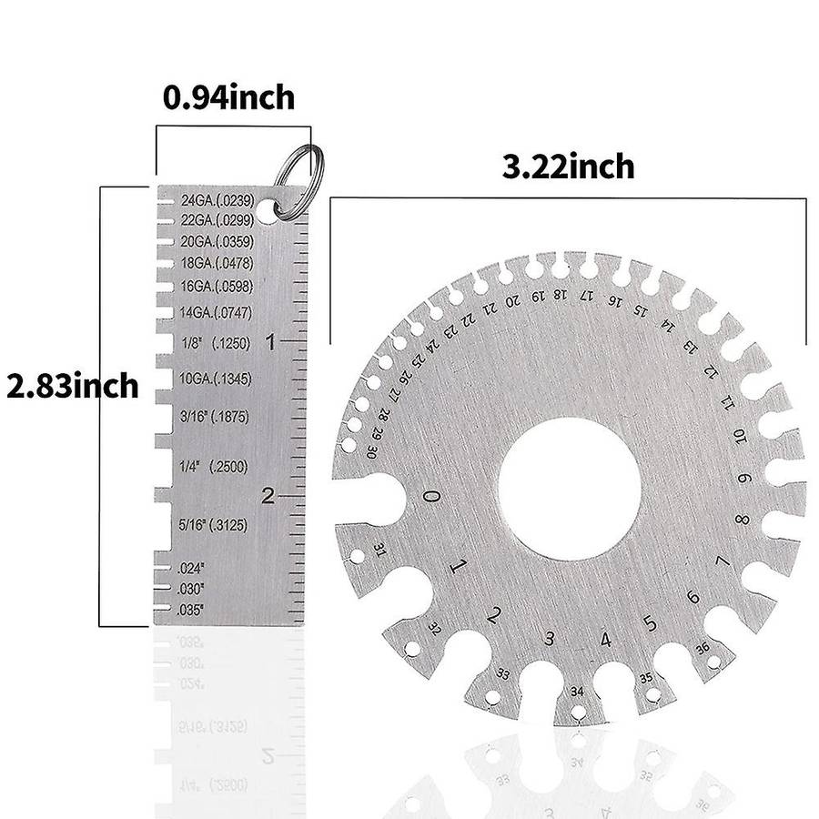 Metal Thickness Gauge&round Metal Sheet Gauge-welding Gage (set Of 3)