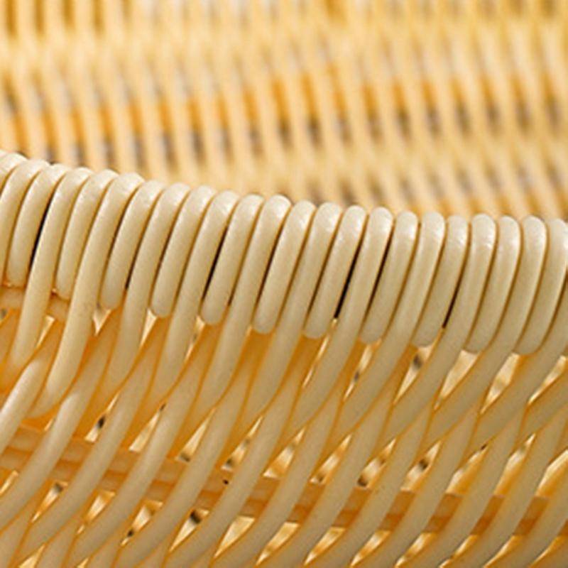 2 Pcs Imitation Rattan Weaving Receive A Personality Fruit Basket