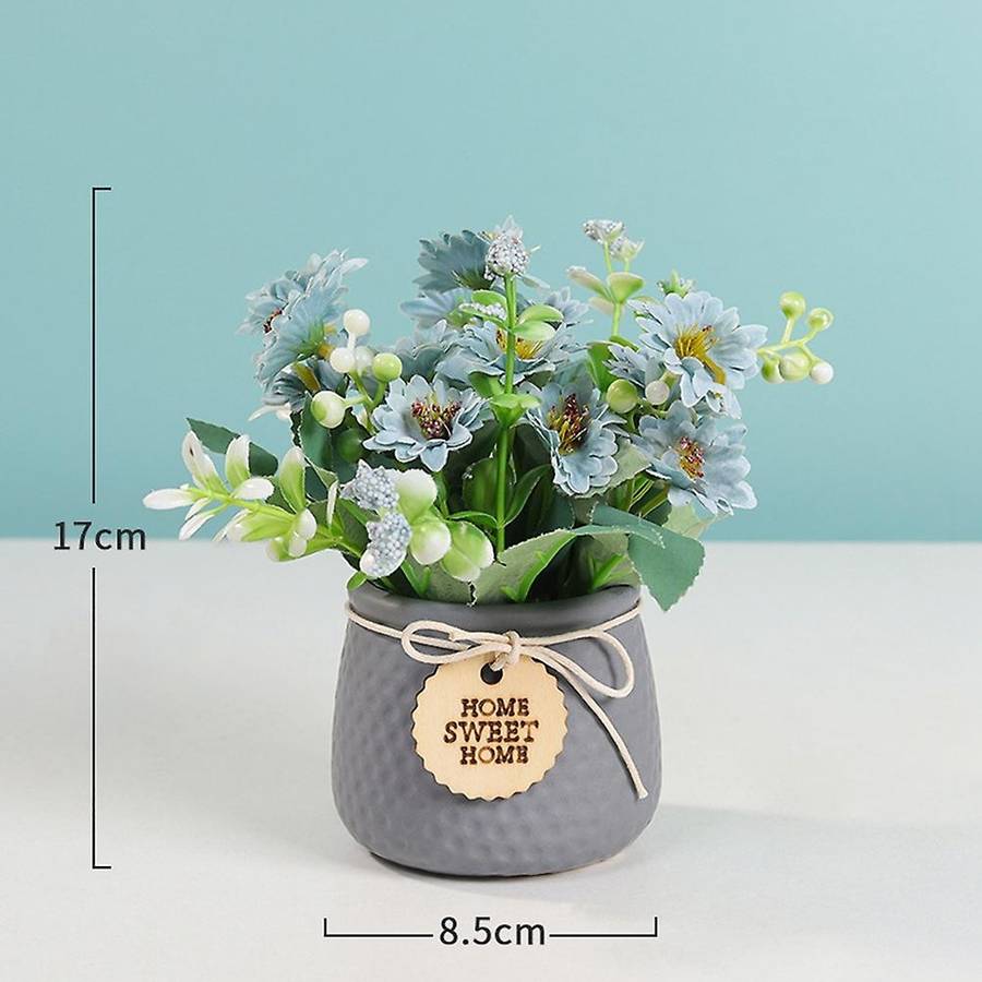 Nordic Cineraria Simulation Flower Potted Decoration , Grey