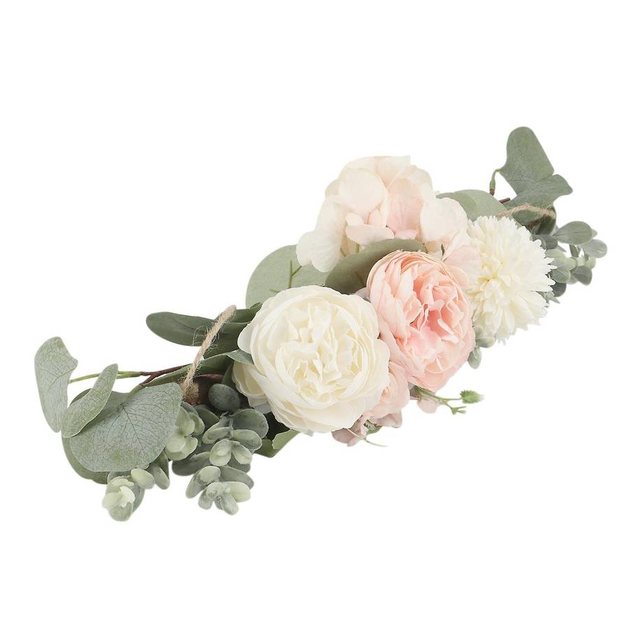 Floral Swag Boho Chic Style Handmade Flower with Eucalyptus Leaves