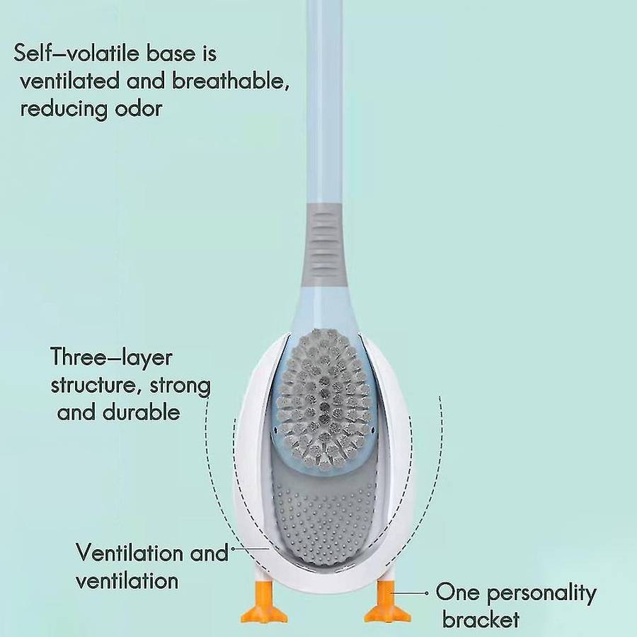 Silicone Toilet Brush Set Cute White