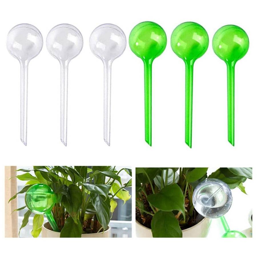 6pcs Garden Watering Globes (transparent&green)
