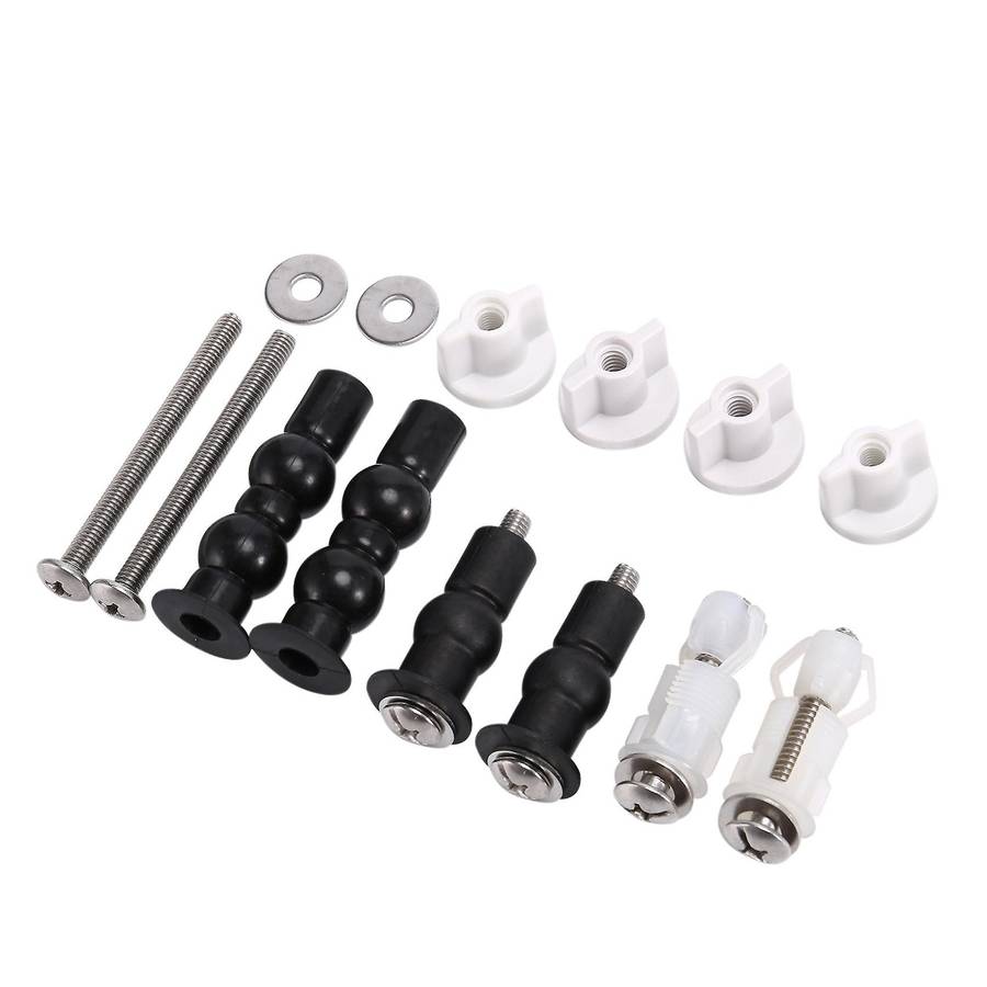 1/4 Inch Screws Toilet Seat Hinges Kit Stainless Steel Nuts Hardware
