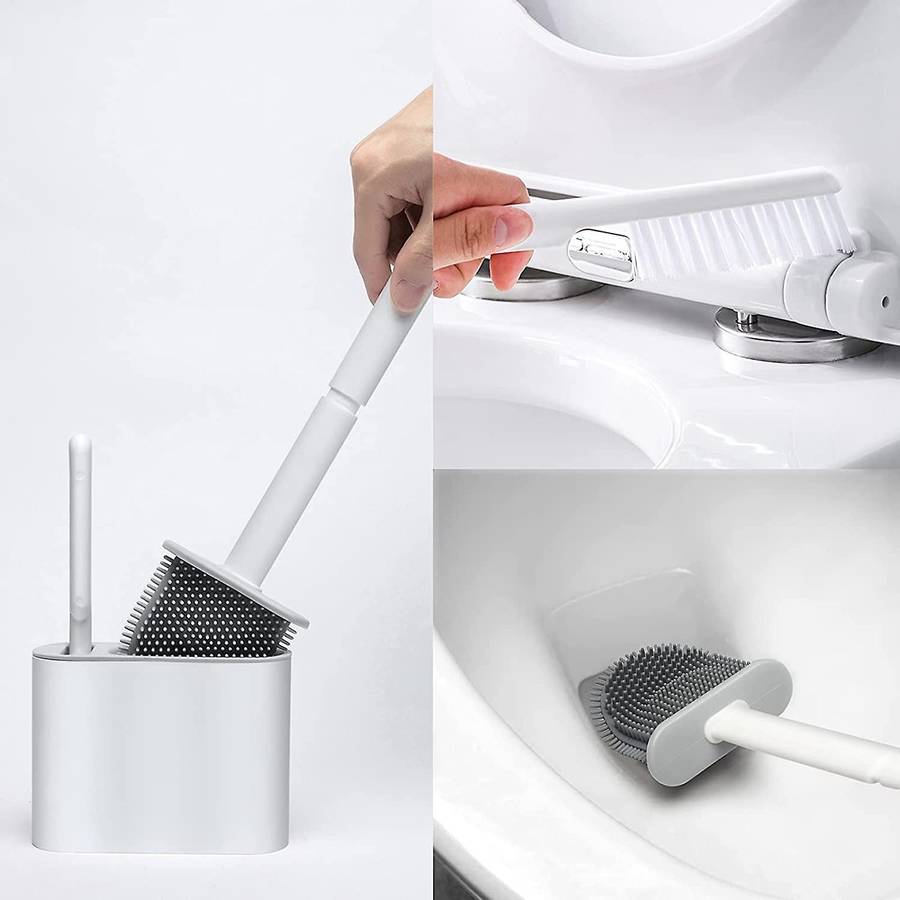 Toilet Brush and Cleaning Brush, with Wall Mount and Quick Drying Set