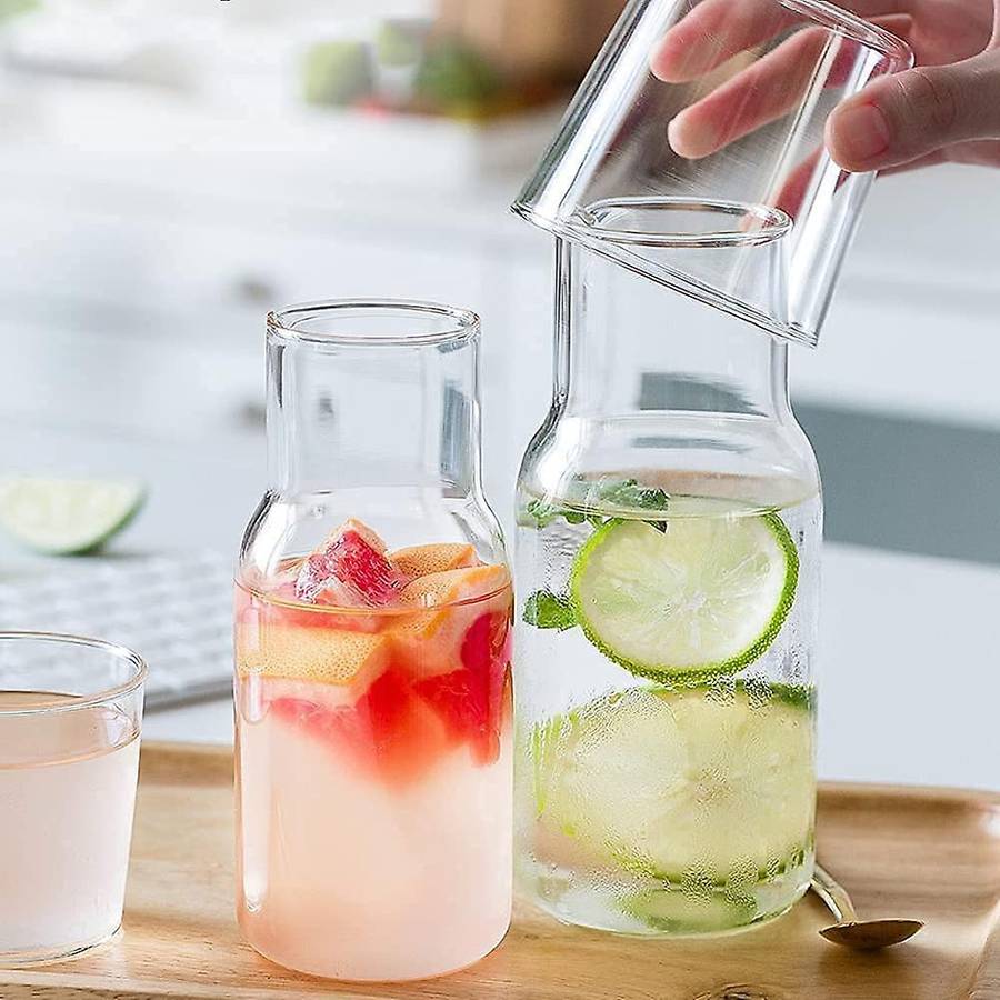 500ml Bedside Water Carafe Set with Tumbler Glass Set for Bedroom