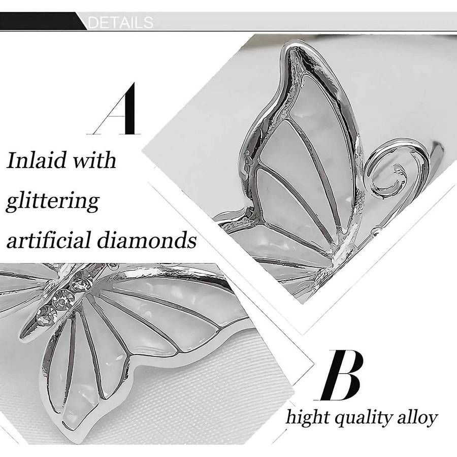Butterfly Napkin Rings Set Of 4 for Family Gathering, Dinner(silver)