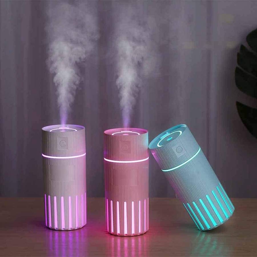 2 In 1 Mini Cool Mist Humidifier for Car Travel Bedroom Home,pink