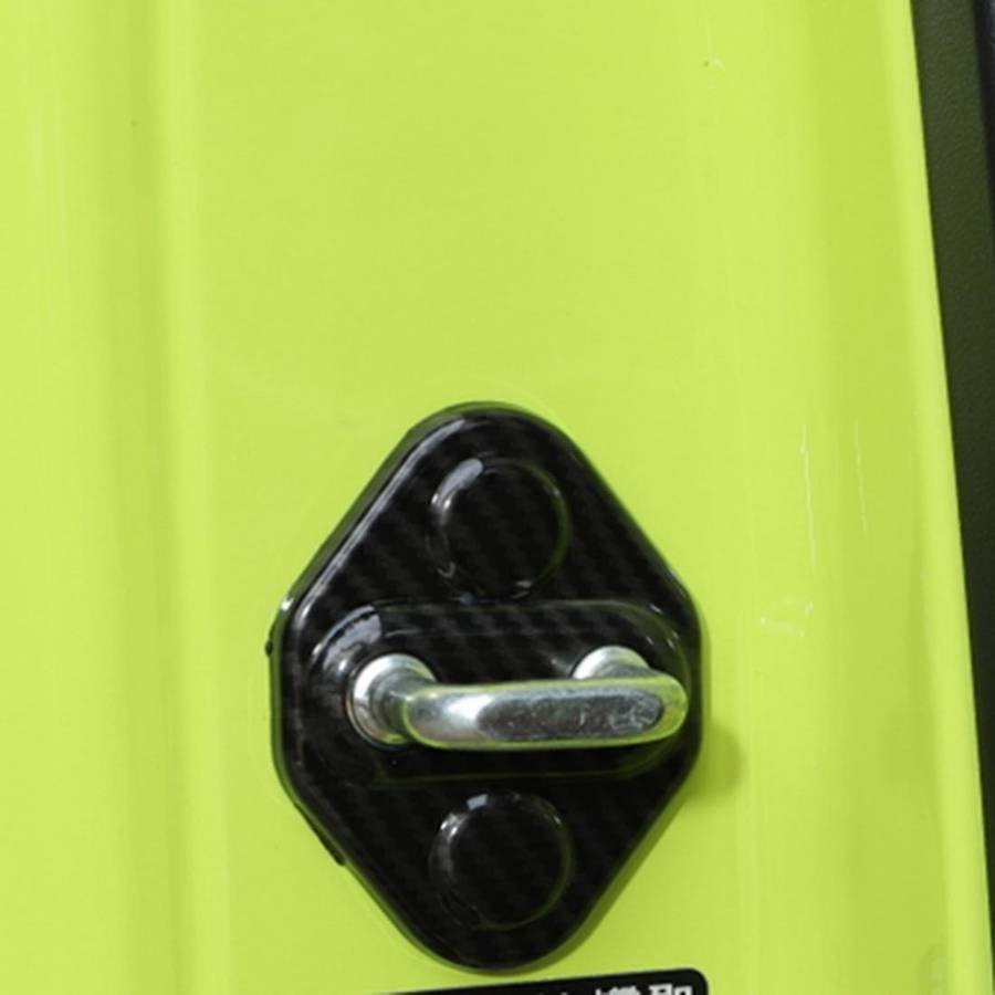 Car Door Lock Protective Decoration Cover Trim,abs Carbon Fiber