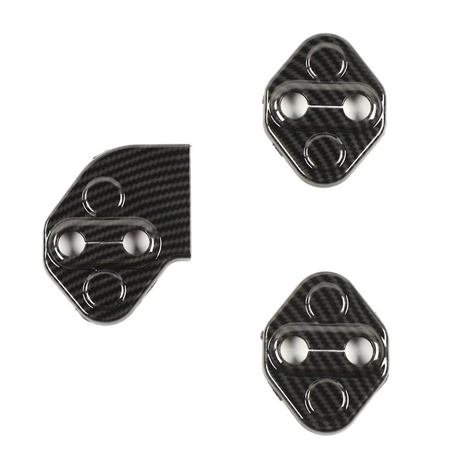 Car Door Lock Protective Decoration Cover Trim,abs Carbon Fiber