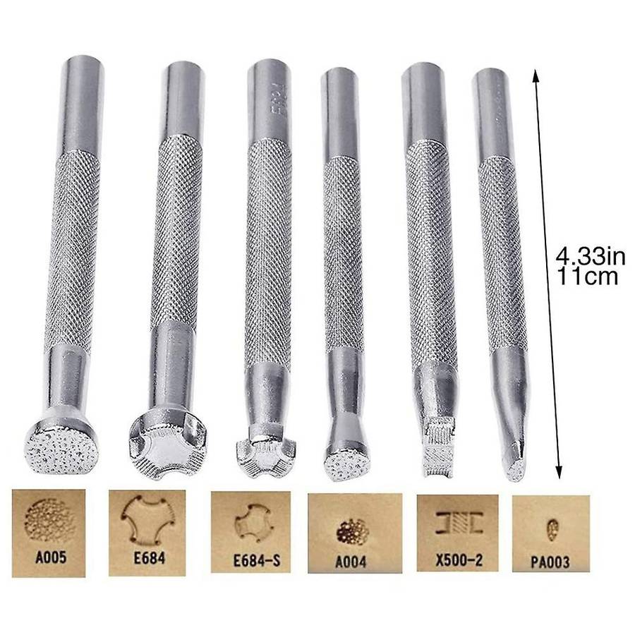 6 Pieces Of Leather Stamping Printing Tool Kit Leather Craft Diy