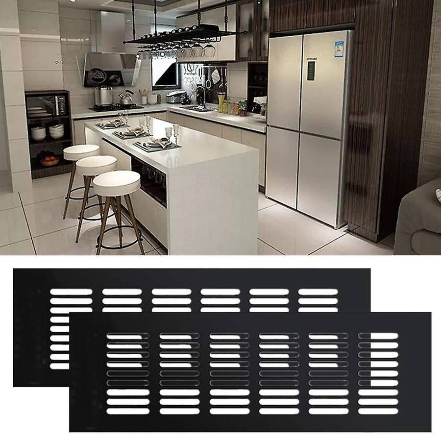 4 Pieces Air Vent Grille Cover Black 80 X 250mm
