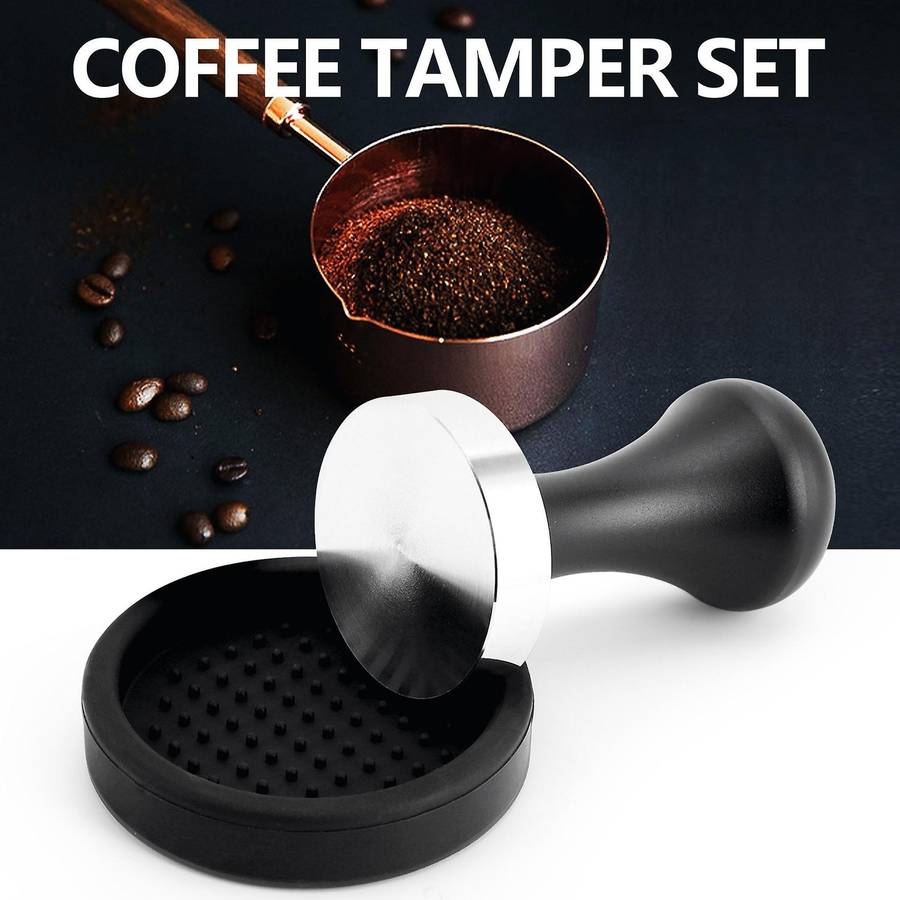 Coffee Tamper Set,espresso Stamp with Flat Stainless Steel Base