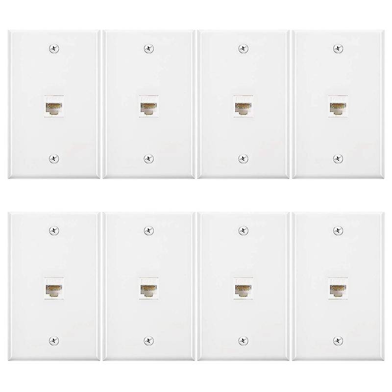 8 Pieces Ethernet Wall Plate, Rj45 Female to Female Inline Coupler