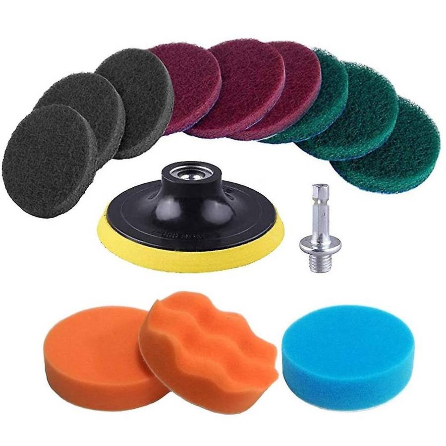 Drill Power Scrubber Brush Scouring Pads & Sponge Cleaning Kit