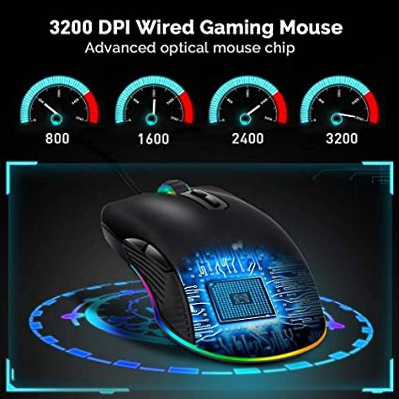 Usb C Mouse Type C Ergonomic Wired Mouse Rgb Gaming Mouse