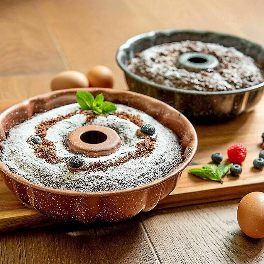 Fluted Ring Cake Mould for Baking Ring and Cakes Bakeware Gold