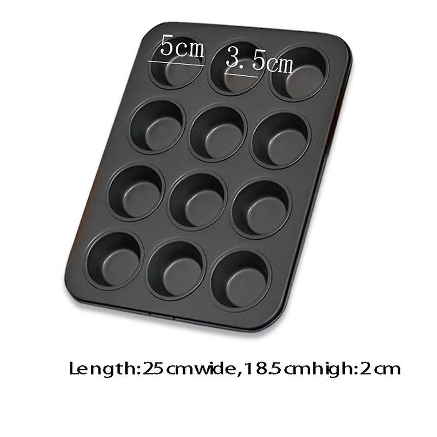Non-stick Round Cupcake Mold Pan Muffin Tray Carbon Steel(m)