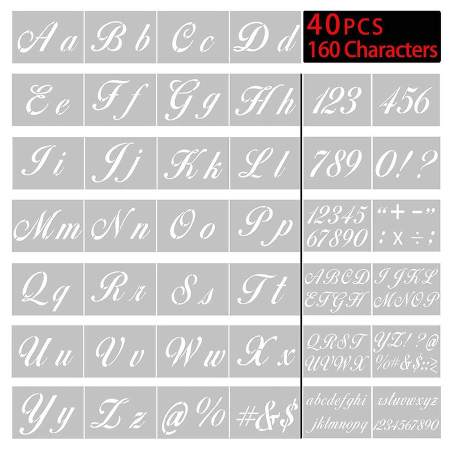 40 Letter Stencils for Painting On Wood Alphabet Stencils