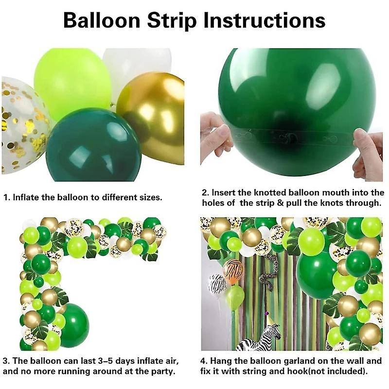 134pcs Jungle Party Balloon Arch Green Balloon Decoration