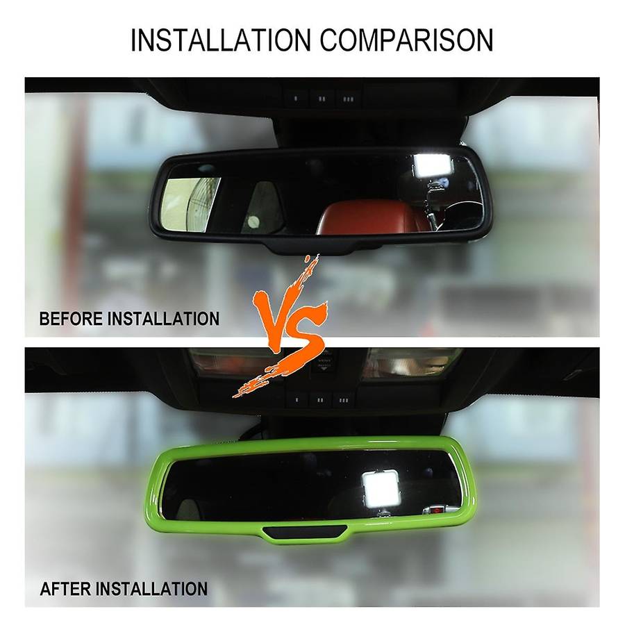 Car Inner Rear View Mirror Cover Abs for Dodge Challenger (green)