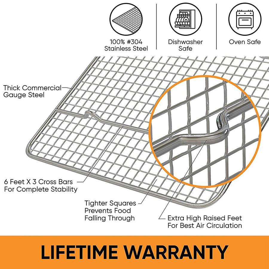 Baking Rack,fits Quarter Sheet Pan, Stainless Steel, for Oven 40x30cm