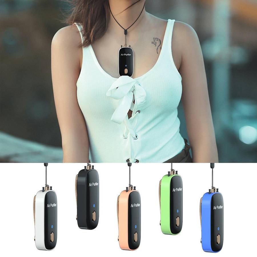 Purifier Mini 24h Working Collar Clip Hanging Neck Air Purifier Pink