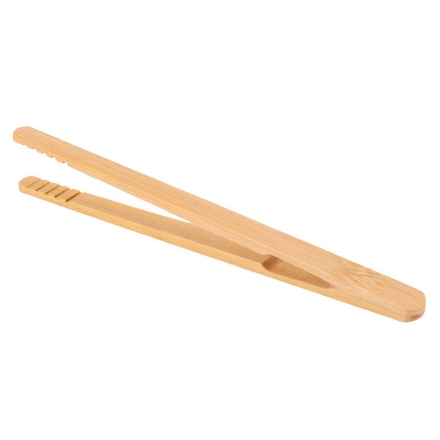 10 Pieces Bamboo Toast Tongs, Bamboo Tongs 7 Inches Toaster Tongs