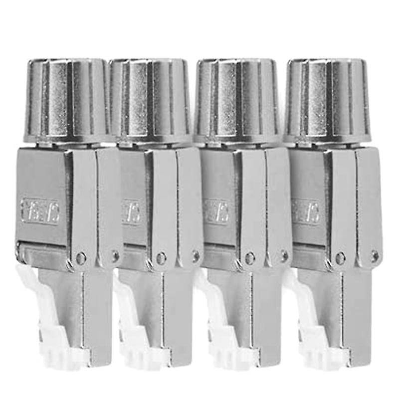 Set Of 4 Cat6a Rj-45 Network Connectors-hielded Cat 6a Ethernet Cable