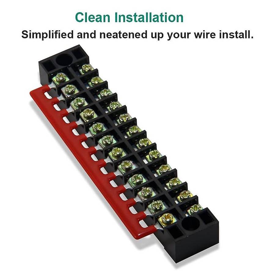 10 Pcs 12 Positions Dual Row 600v 15a Screw Terminal Strip Blocks