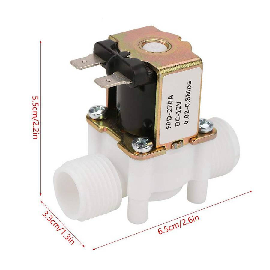 2x Dc12v N/c Normally Closed Water Solenoid Valve G1/2-inch