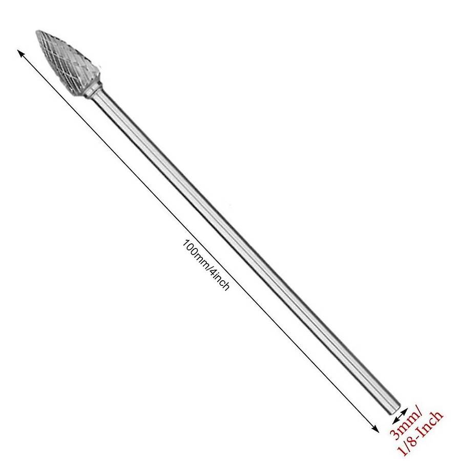 10pc 4 Inch Long Double Cut Tungsten Solid Carbide Rotary Burrs Set