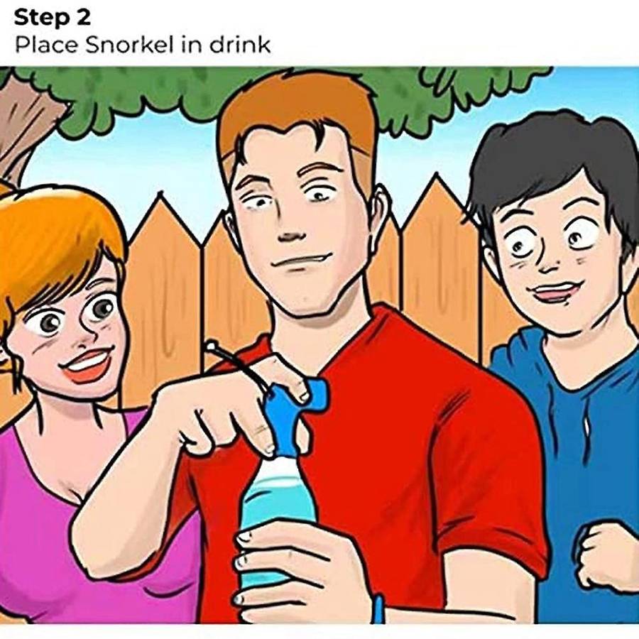 Beer Snorkel Beer Bong for Beer Drinking Games Party (white & Black)