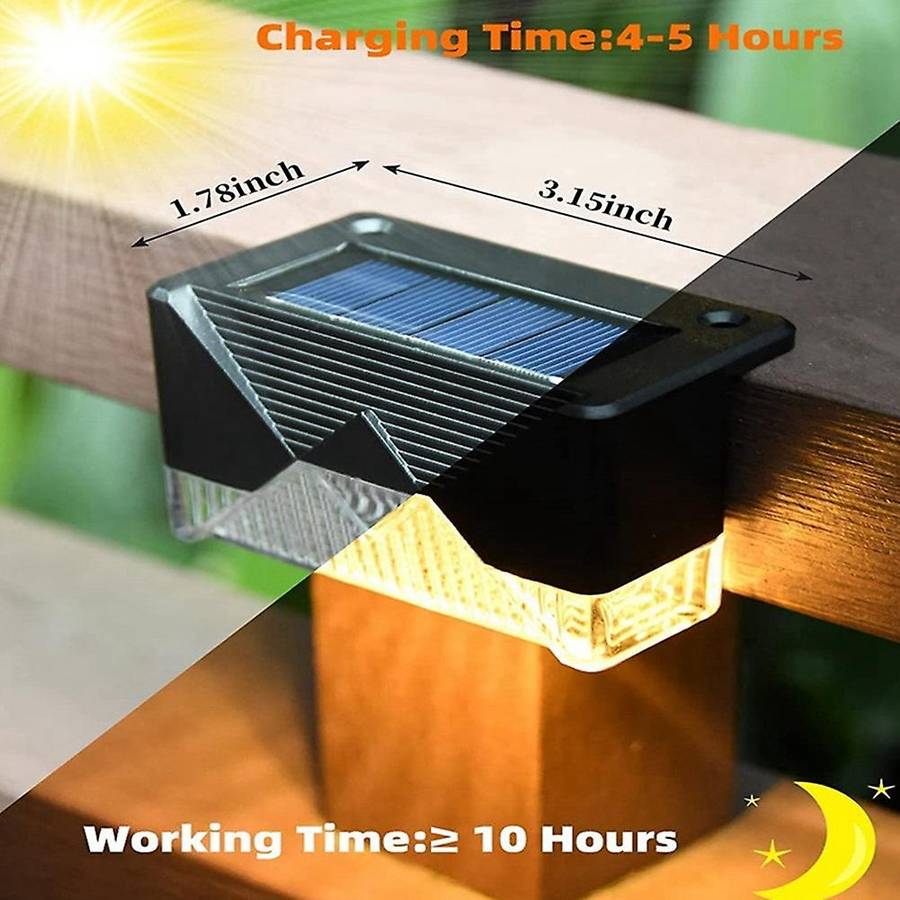 4pcs Solar Stair Lamp Outdoor Fence Light Garden Lights Waterproof