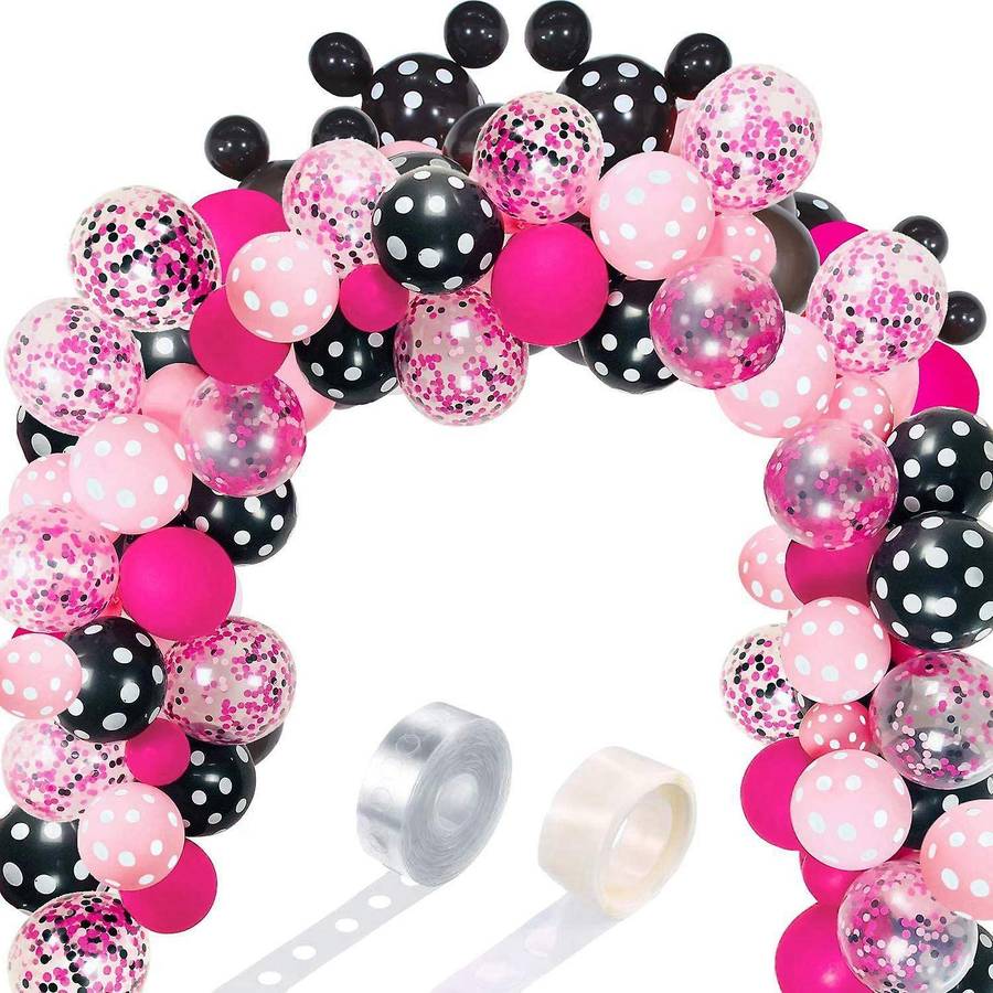 Balloon Garland Arch Kit Pink Black Balloon Decoration for Girls