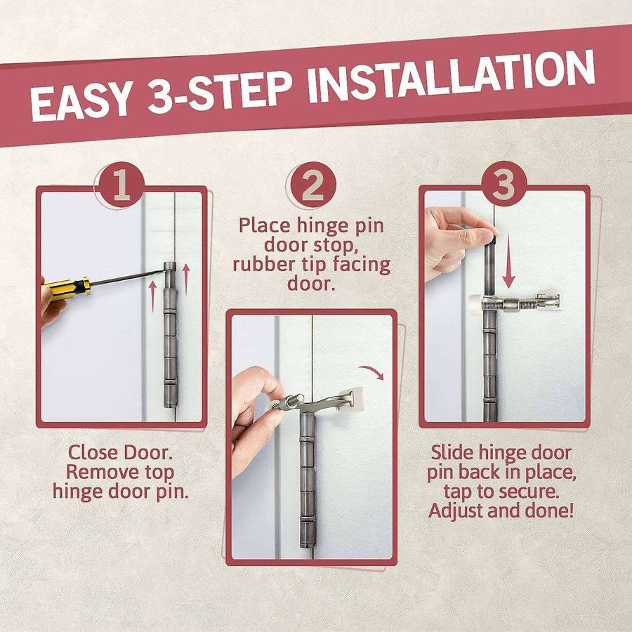 Hinge Pin Door Stop (7 Pack) - Convenient Door Stopper