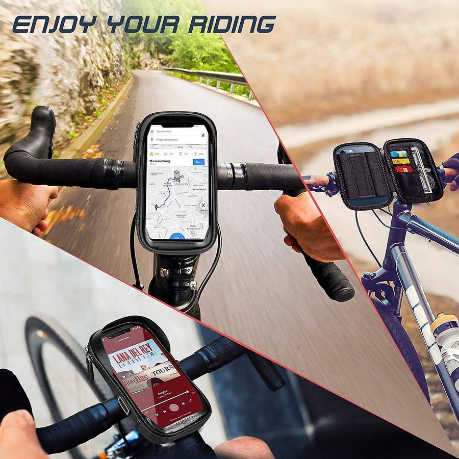 Bicycle Mobile Phone Holder Bag Rotatable for 5.5 - 7inch Smartphone