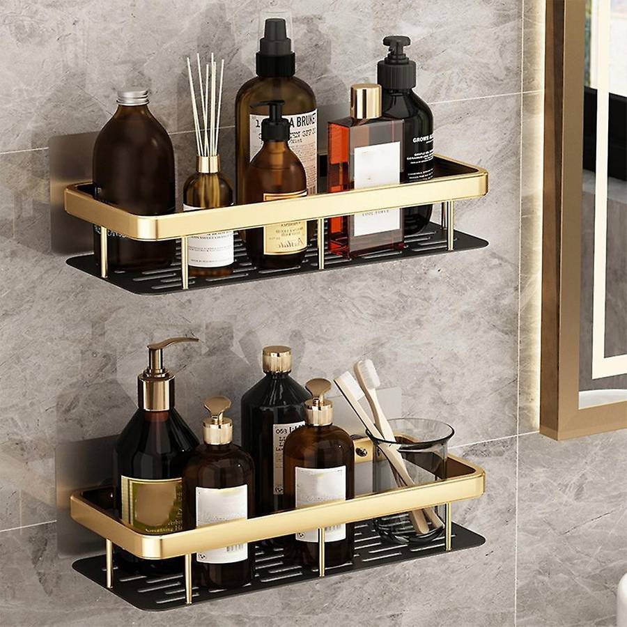 Punch-free Bathroom Shelf Kitchen Organizer Storage Rack Holder