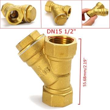 1/2" NPT Brass Y Strainer for Fire Alarm Lines and Plumbing